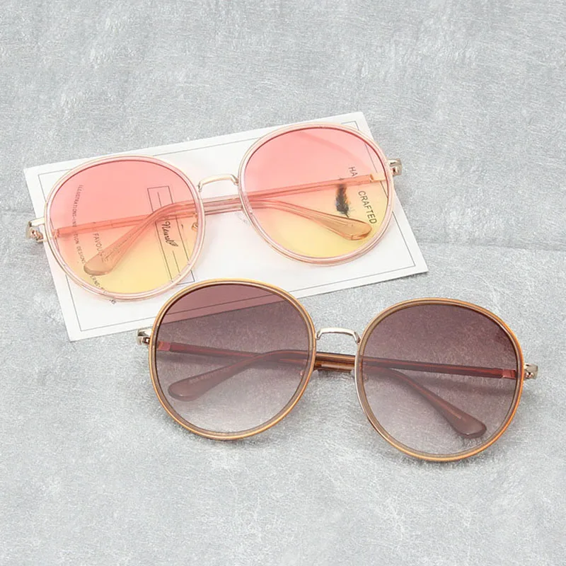 Новинка 2019 круглые солнцезащитные очки Ретро стиль большая коробка дикие