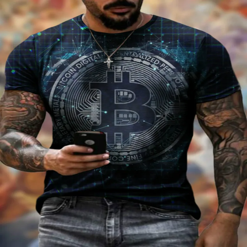 

Summer men's T-shirt street punk popular style 3D printing hot men's oversized casual short-sleeved loose pullover shirt