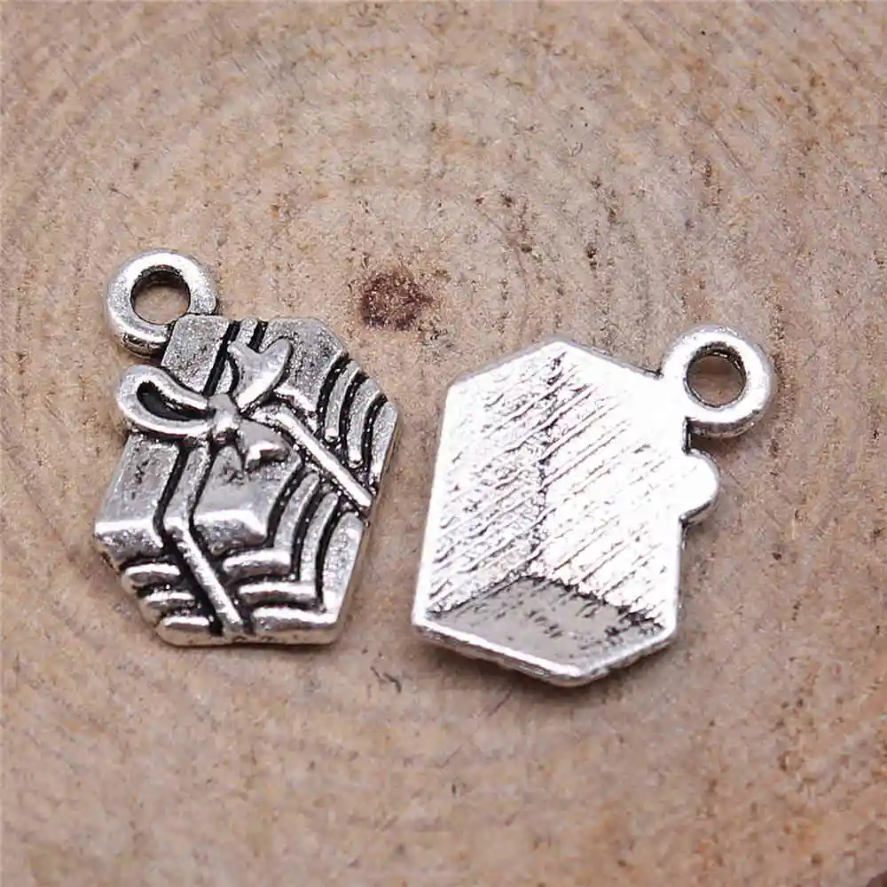 

Handmade Pendants For Jewelry Accessories 20pcs Giftbox Charms 15x12mm Antique Silver Plated