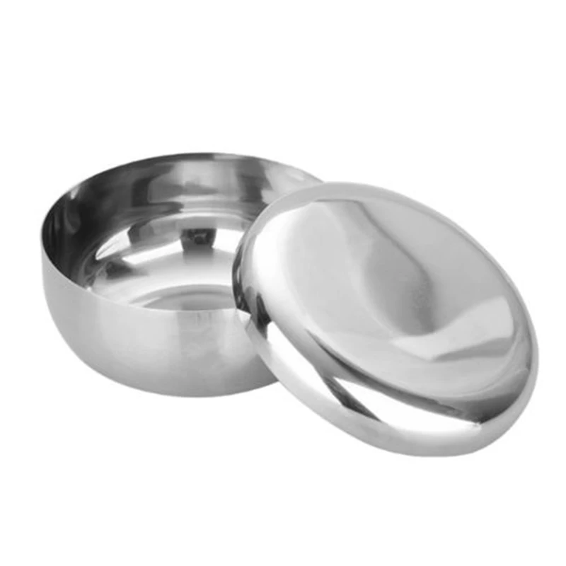 

Korean Style Stainless Steel Rice Bowl Dish Korea Traditional Bowl With Lid Single-layer Steamed Rice Bowl 8.5CM 10.5CM 12CM