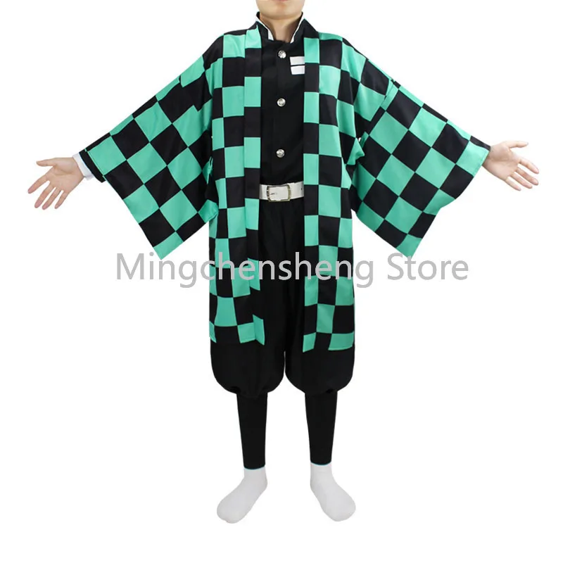 Костюм для косплея клинок из демонов шифоновая накидка Tanjirou Kamado полный комплект