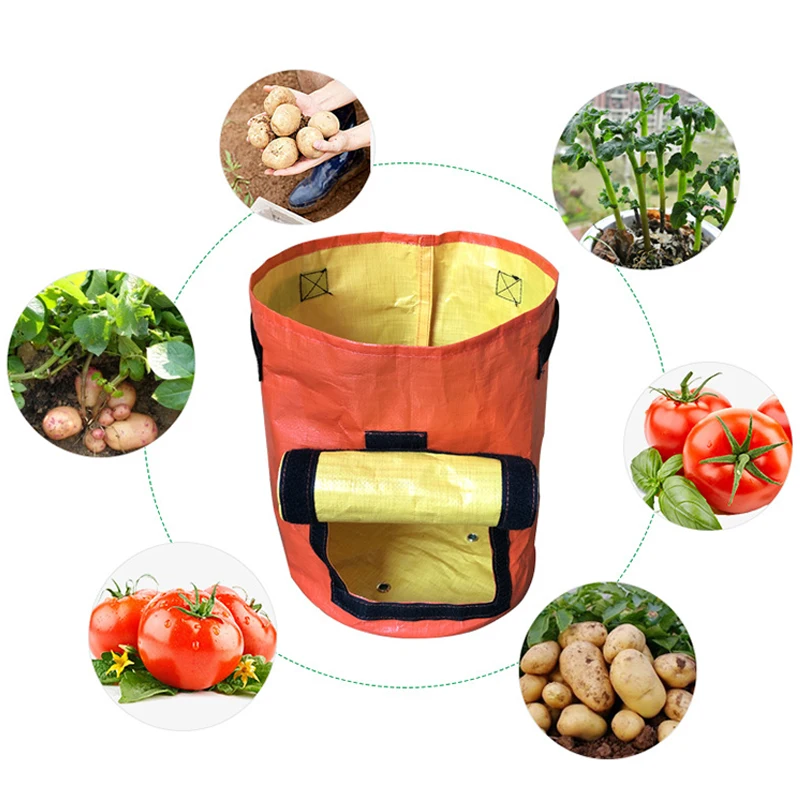 Воздухопроницаемый контейнер с ручками для выращивания растений|Тканевые