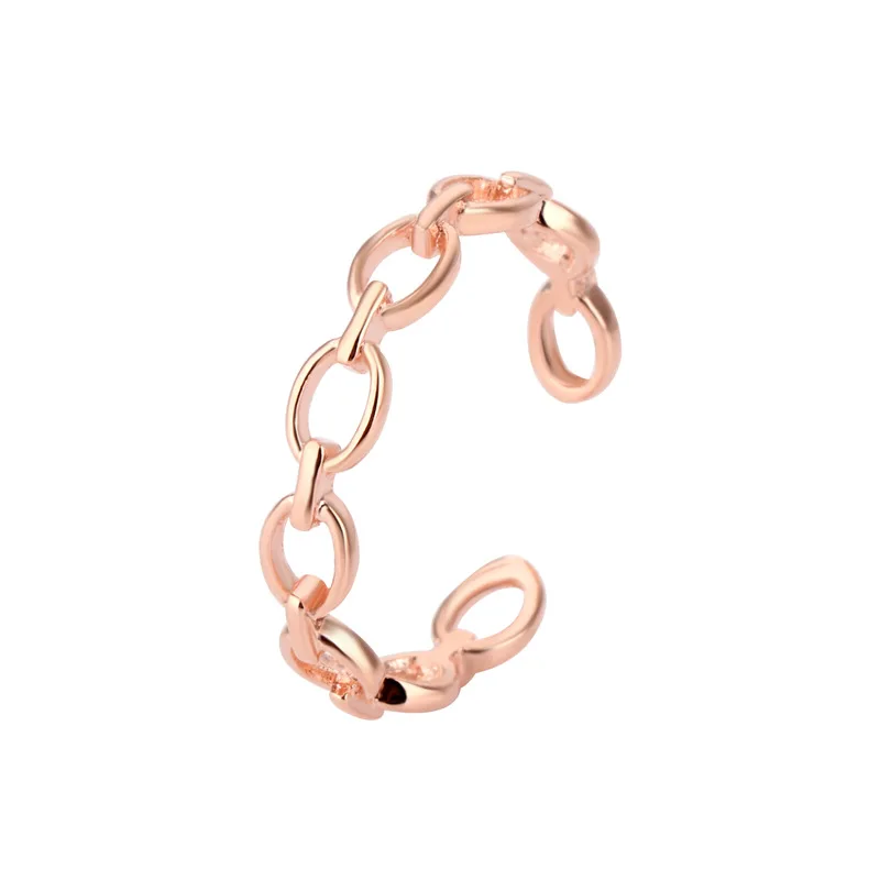 Простое античное серебряное звено цепочка геометрическое Открытое кольцо на