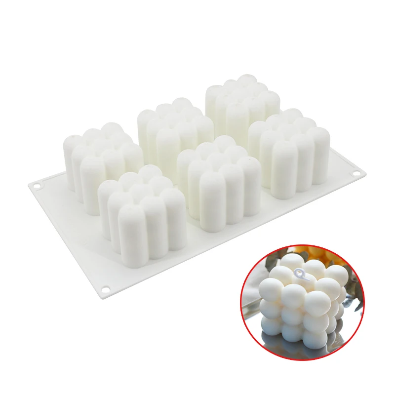 Форма для кубической свечи с 6 полостями силиконовые формы поделок ручной работы