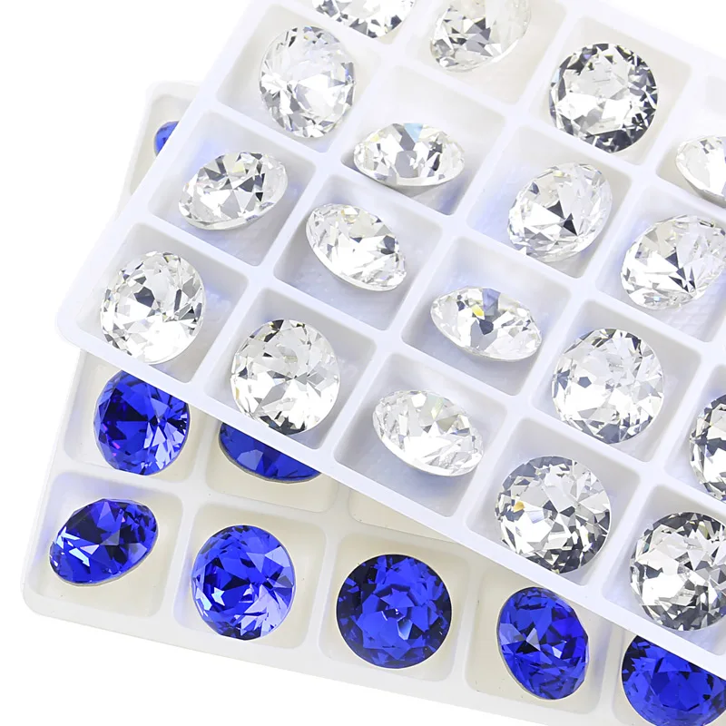 Круглые стеклянные стразы К9 с блестками алмазные свободные камни для одежды