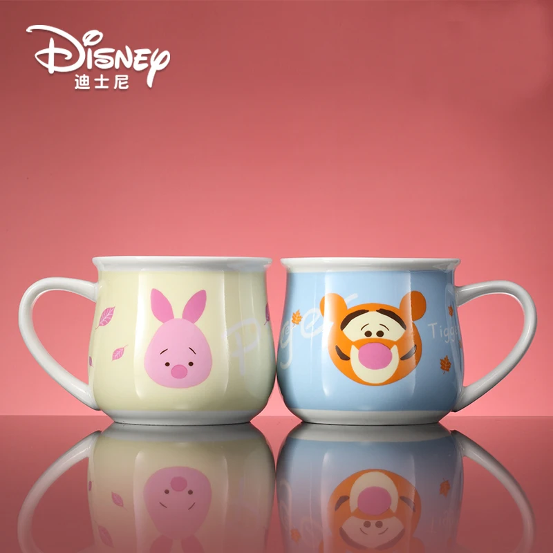 Disney керамическая чашка с крышкой ложкой для воды милая детская мультяшная Винни