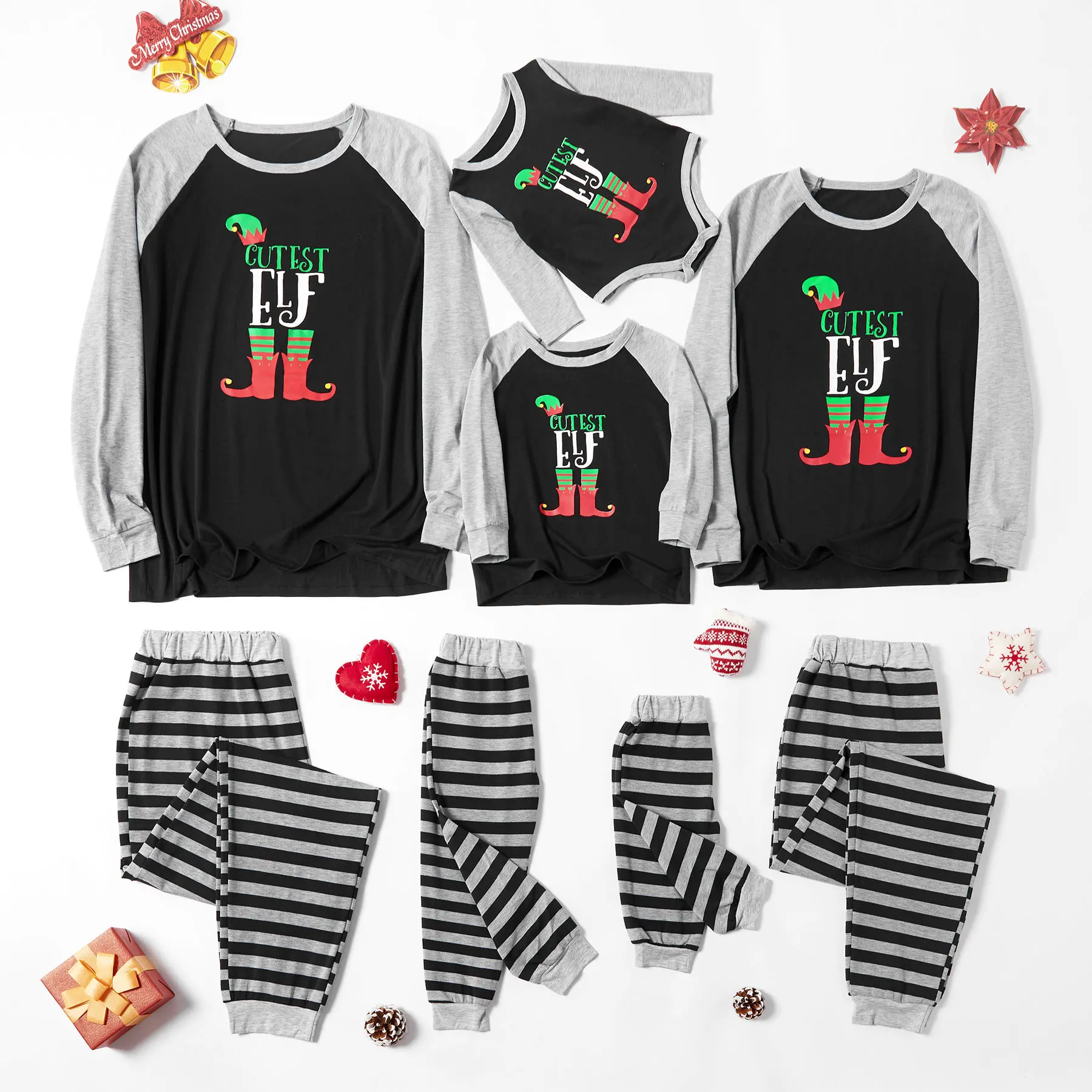 

Christmas Pajamas Set Fashion Family Matching Outfits XMAS PJs Adult Kids Lovely Party Pyjamas Cartoon ELK Nightwear Sleepwear