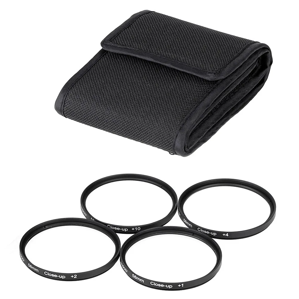 for Close up lens + 1 2 4 10 four piece set of 62mm 67mm 72mm close sharp tool advanced macro filter nylon bag | Электроника