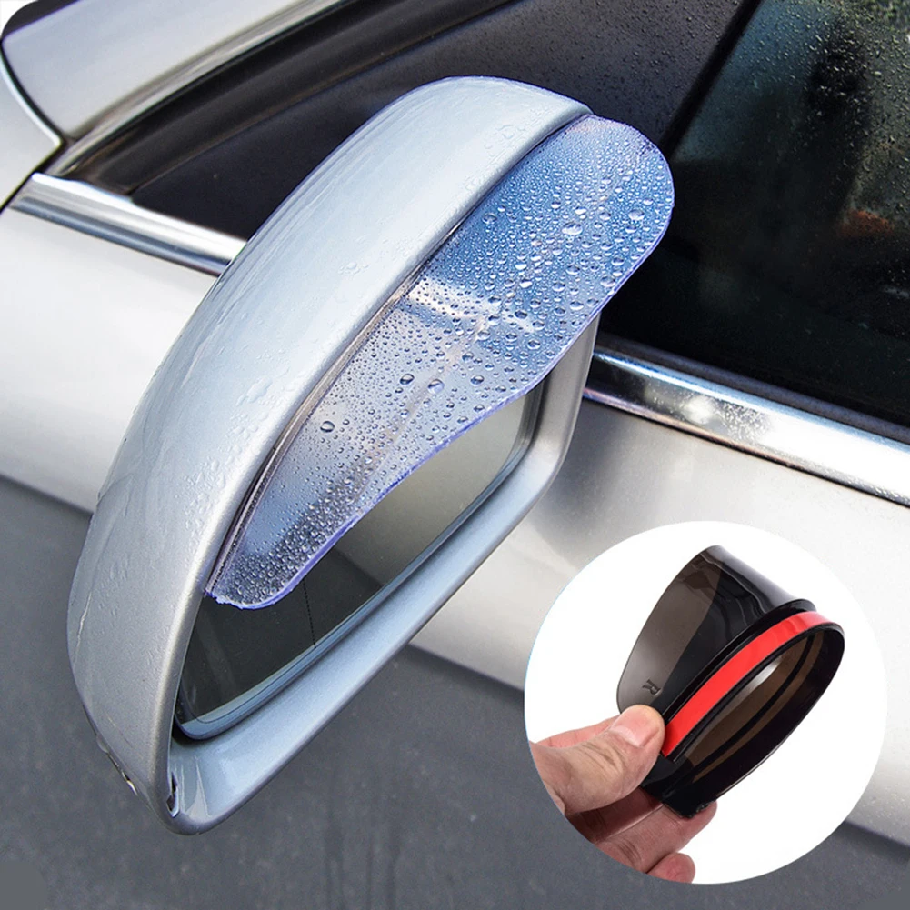 2Pcs Car Rear View Mirror Anti Rain Visor Snow Guard Weather Shield Rearview Eyebrow Accessories |
