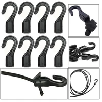 black plastic boat kayak accessories open end cord straps hooks snap buckles camping tent hook elastic ropes buckles