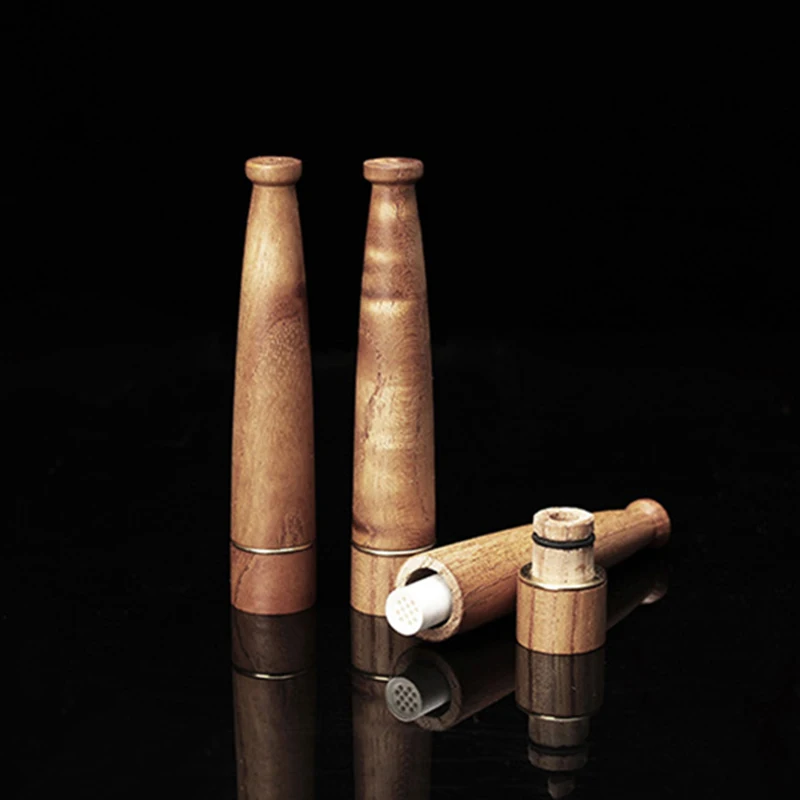 Деревянная трубка фильтр для табачных сигарет многоразовая курения мундштук
