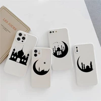 muslim mosque moon building phone case candy color for iphone 6 7 8 11 12 s mini pro x xs xr max plus