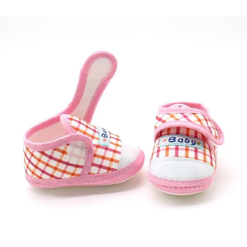 

Summer Girl Boy Soft Sole Anti-skid Sneaker Casual Shoes Prewalker Toddler Baby Lattice Cotton Crib Shoes First Walker