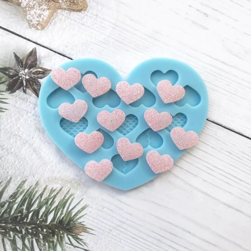 

11Pcs Valentine's Day Heart Pendant Resin Molds Kit Silicone Love Keychain Molds