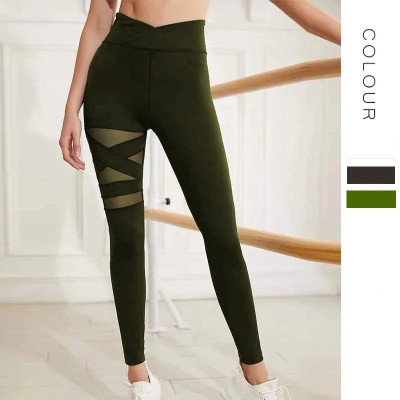 Oyoo белые спортивные Леггинсы из спандекса с V образным вырезом на талии женские