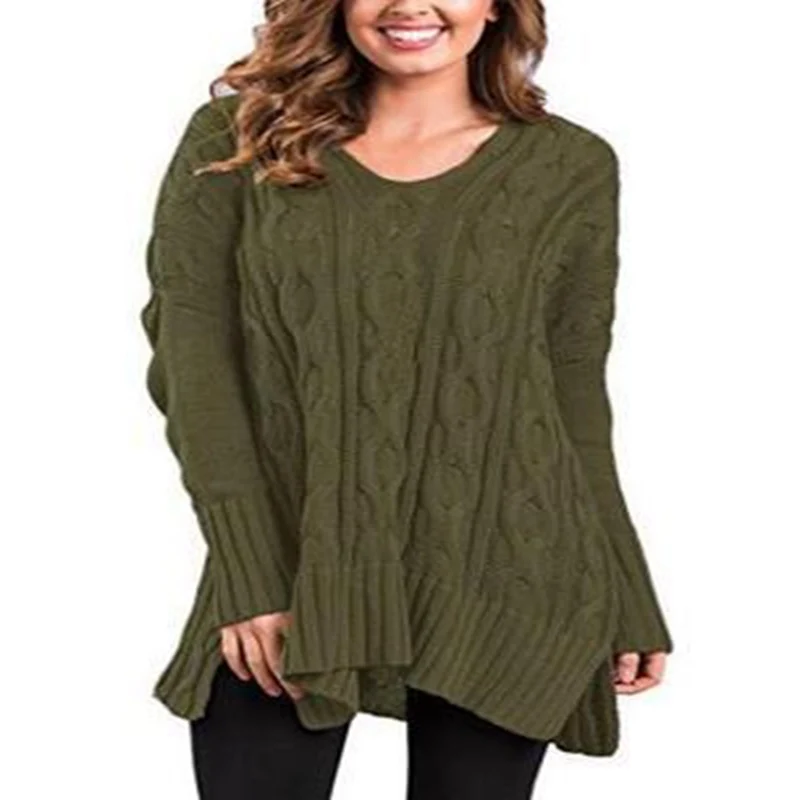 Autumn and winter women's sweater 5XL 6XL 7XL 8XL 9XL 12XLcasual V-neck loose fashion pullover bust 142CM | Женская одежда