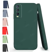 For Cover Vivo Y20 Case For Vivo Y20 Capas Luxury Liquid Silicone Shockproof Full Soft Cover For Vivo Y30 Y50 Y20S Y20 Fundas