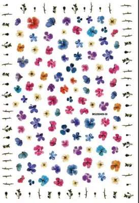 Fashion New Style DIY Japanese Serious Imitated Dry Flowers Nail Stickers Hydrangea Art Decoration Decals Girl Gifts | Красота и