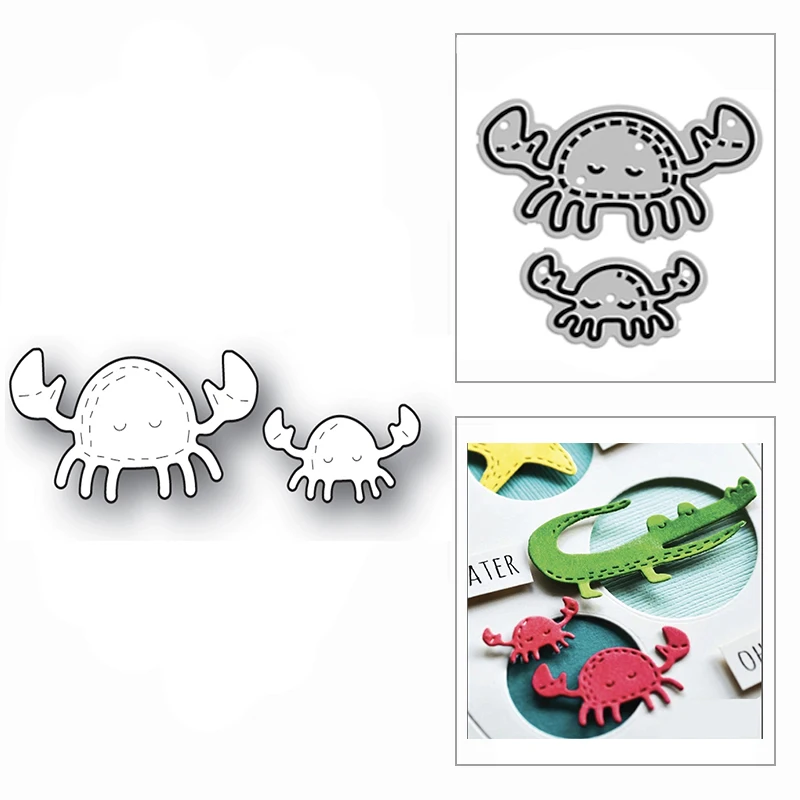 

New Christmas Duo Crab Animal Friends 2020 Metal Cutting Dies for DIY Scrapbooking Decorative Embossing and Card Making No Stamp