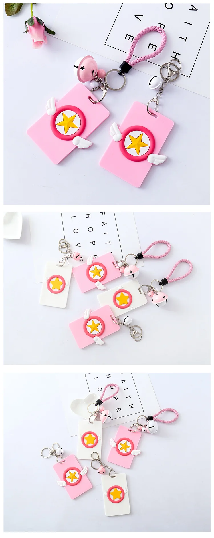 Аниме Card Captor Cardcaptor Sakura милый прекрасный банковский чехол для автобусной карты колокольчик набор держатель для карт аксессуары для косплея реквизит подарок для девочки