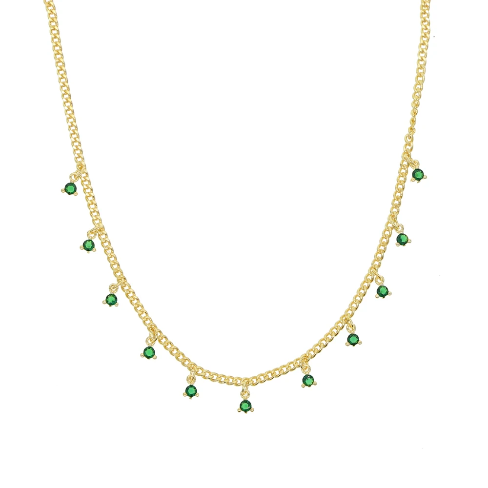 Женская цепочка в стиле хип-хоп 35 + 10 см с кубическим цирконием сверкающая