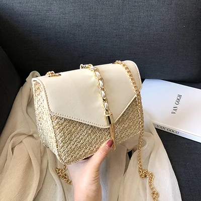 Beige1 Шестигранник соломенная сумка Сумки Для женщин летом ротанга сумка ручной работы Тканые Пляжная сумка круг в богемном стиле из PU искусственной кожи, сумки из натуральной кожи новые модные Mulit Стиль - Цвет: Beige1