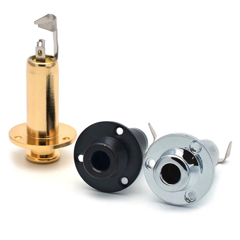 

Folk Acoustic Guitar Pin Jack Seat Strap Buckle Electric Box Tail Nail Jack End Pin EQ Output Input 11.75mm Opening Size 3 Color