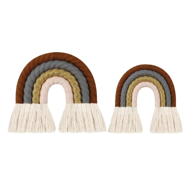 

INS Style Room Decoration Handmade Woven Cotton Rope Rainbow Hanging Decoration Wall Hanging Decor Photo Props