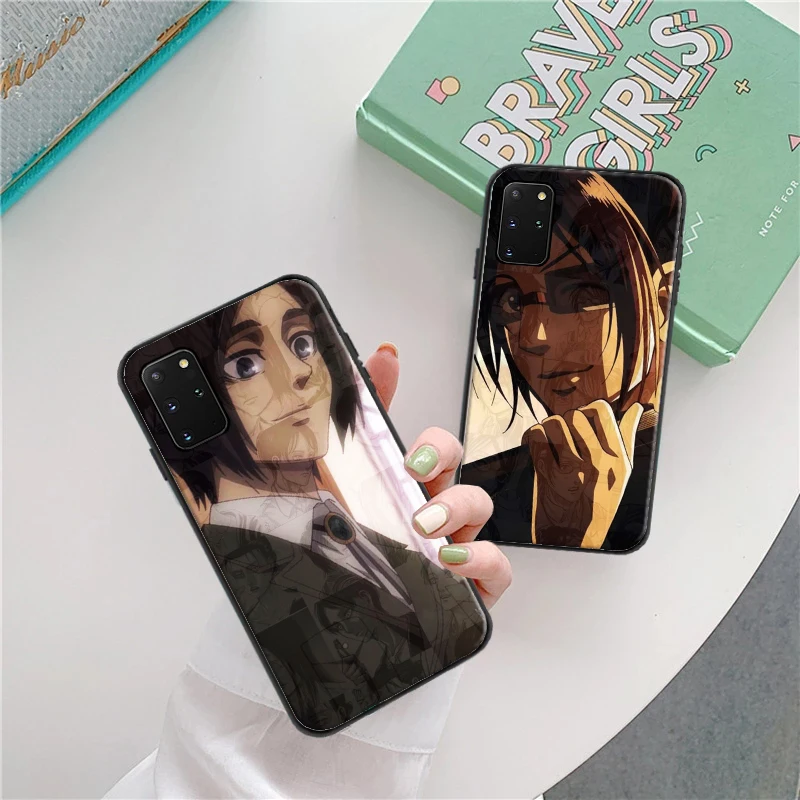 

Soft Phone Case For Samsung Galaxy S8 S9 S10 Plus S20 S20 FE Lite Ultra Anime Japanese Attack On Titan Coque Black Cover