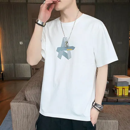 

New summer short-sleeved t-shirt men's trendy men's clothing on the wild 3985