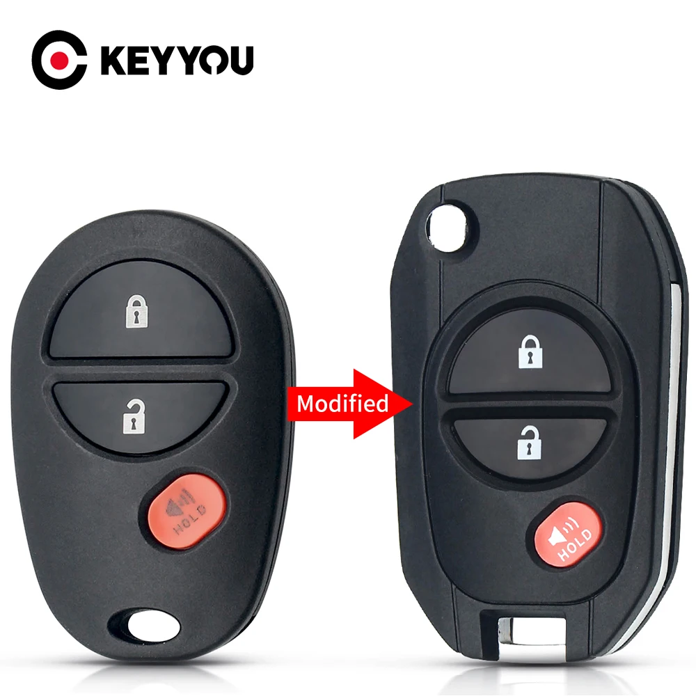 Запасной чехол KEYYOU для автомобильного ключа Toyota Sienna 2004 2005 2006 2007 2008 2009 2010 2011 2012
