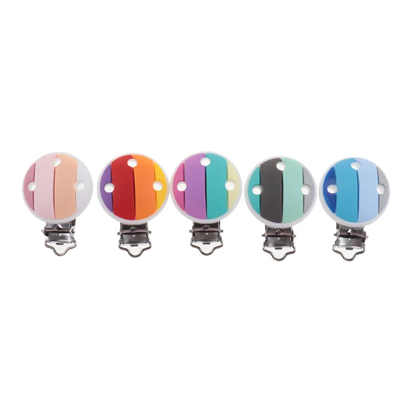 Soporte para chupete de beb&eacute;, Clips de silicona para dentici&oacute;n de beb&eacute;, Clips de mezcla de Koala, Bulldog, estrellas, sin BPA, 10 Uds.-5