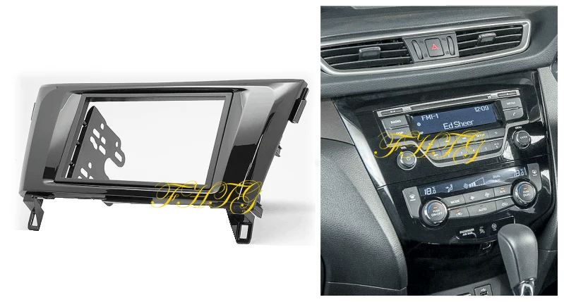 Автомобильная Радио фасция Dash Kit подходит для 2014 Nissan X Trail/Qashqai 2DIN (UV Black) двойная Din