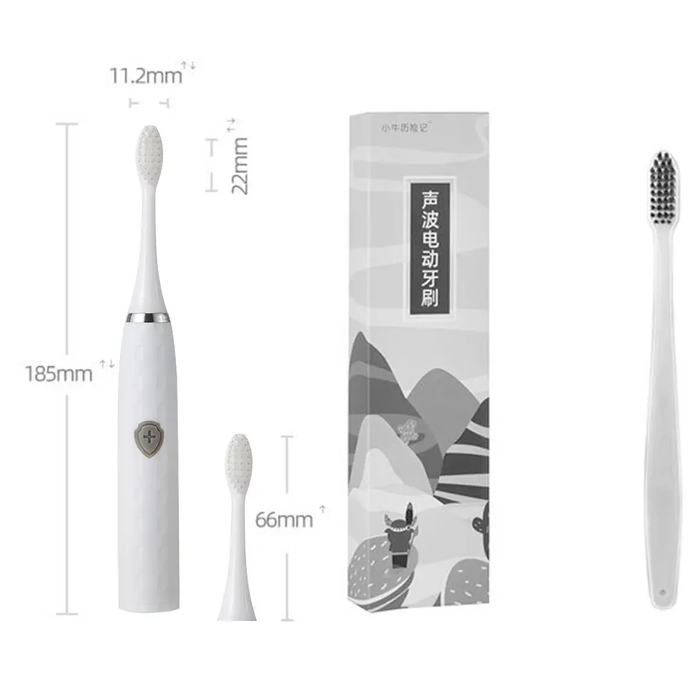 

3-in-1 Electric Toothbrush Waterproof Upgraded Sonic Smart Replaceable Non-rechargeable Adult Soft Fur Electric Toothbrush