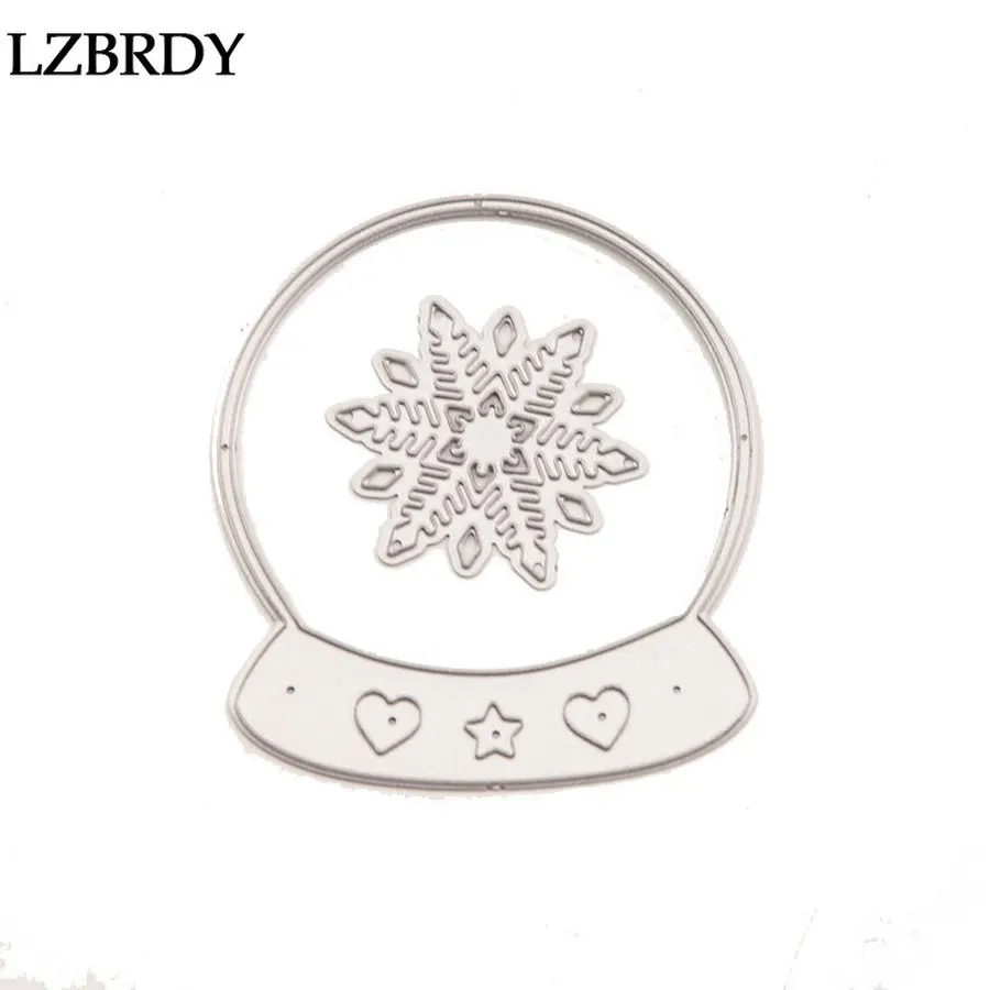 Нежный хрустальный шар со снегом цветком звездой сердцем тиснением