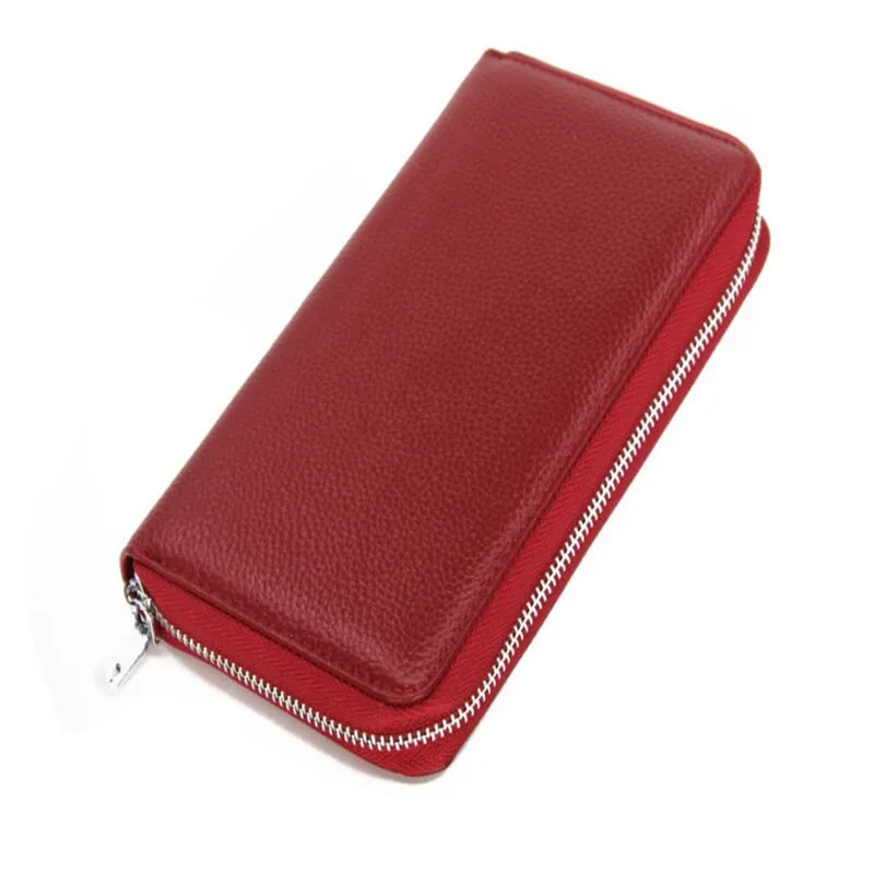 

Large Genuine Leather RFID 36 Card Holder Long Wallet Cowhide Coin Purse Women Men Zipper Passport Driver Phone Case Clutch Bag