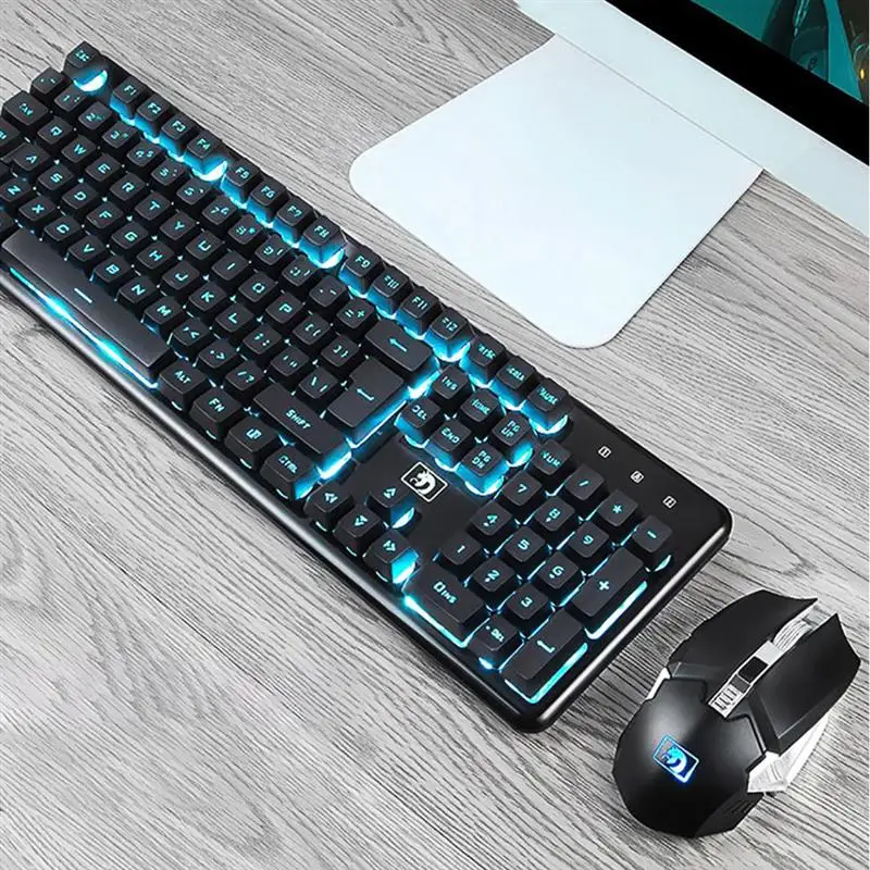 Клавиатура беспроводная комбинированная с подсветкой и колпачком клавиатуры 1