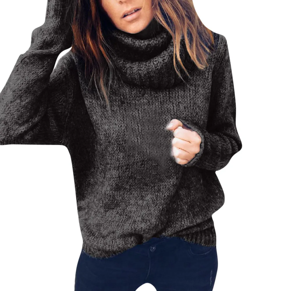 Casual Sweater Women LooseTurtleneck spring autumn female Knitted sweater Pullovers long SleeveJumper top | Женская одежда