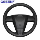 Чехол рулевого колеса автомобиля износостойкая черная искусственная кожа, удобная для Mazda 3 Mazda CX7 2011 2012 2013