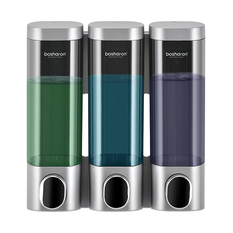 triple soap dispenser wall mount shampoo dispensers detergent shower gel bottle gold 300ml plastic bathroom accessories for home free global shipping