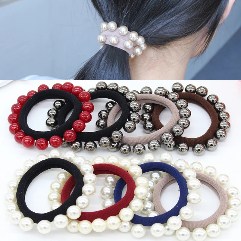 Женская резинка для волос с жемчужинами модные Эластичные аксессуары