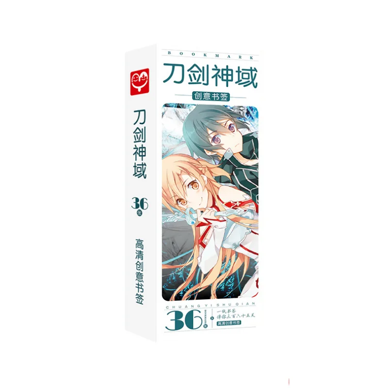 

36pcs Sword Art Online Anime Paper Bookmark Stationery Bookmarks Book Holder Message Card Gift Stationery