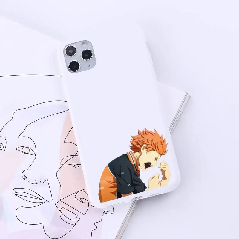 

Hinata Shoyo Haikyuu volleyball anime Phone Case Candy Color for iPhone 6 7 8 11 12 s mini pro X XS XR MAX Plus