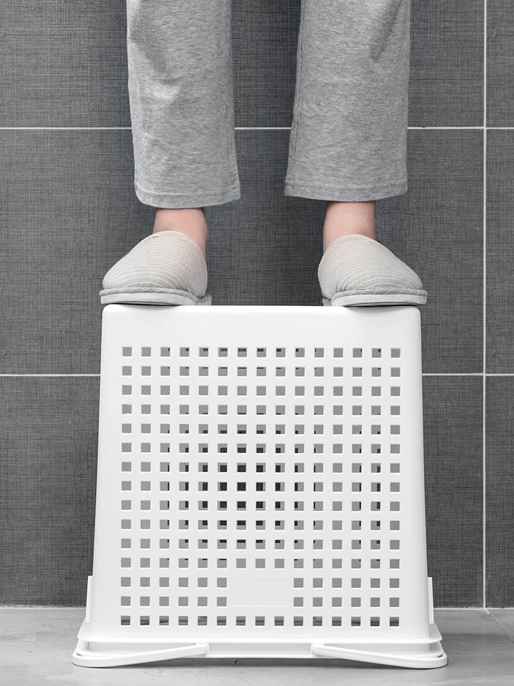 Однотонная Экологически чистая пластиковая корзина для белья в японском стиле