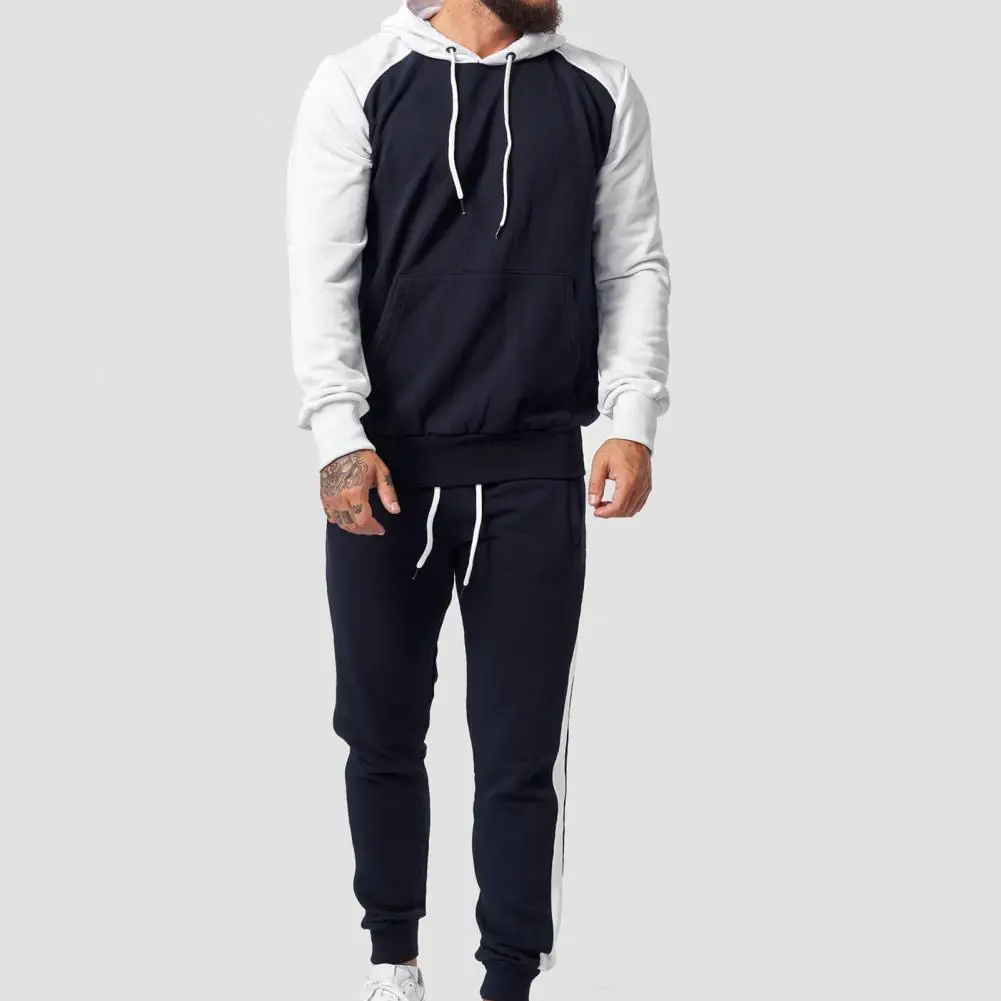 

Pants Suit Sports Suit Hooded Loose Drawstring Men Sports Suit for Work Hooded Set Hoodies Suit Sportswear Sweatpants Tracksuit
