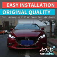 AKD tuning cars Headlight For Mazda 3 Axela 2017-2019 mustang Headlights LED DRL Running lights Bi-Xenon Beam Fog angel eyes