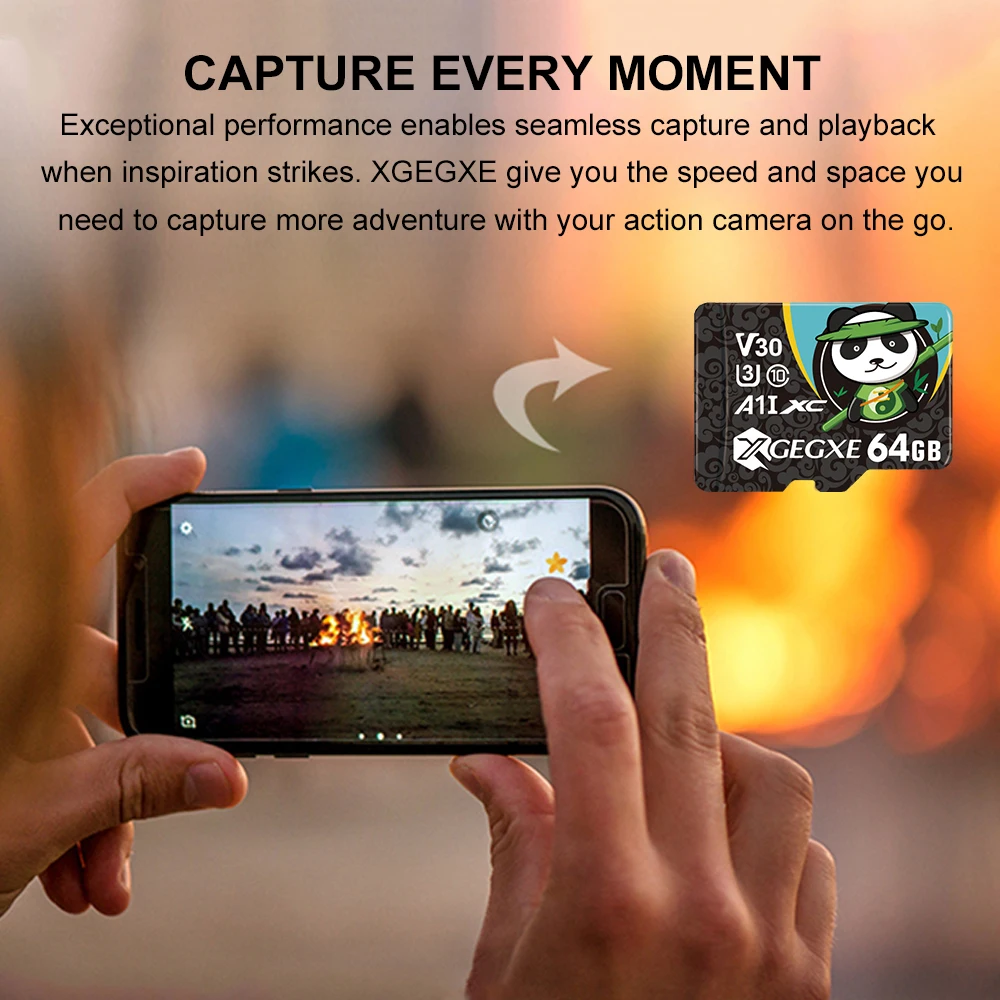 XGEGXE Micro SD 16GB 32GB 64GB 128GB Memory Card C10 Fashion TF Card Flash Drive for Android
