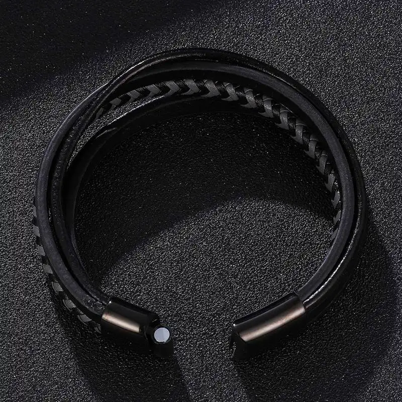 Модные Очаровательные кожаные браслеты мужские ювелирные изделия из