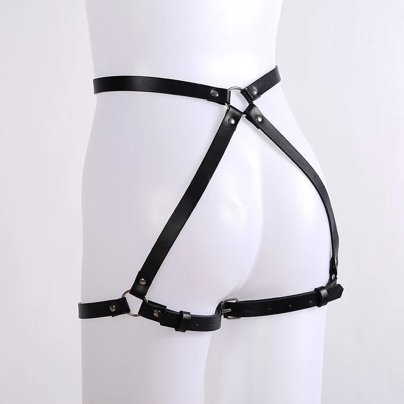 

Harness For Women Garter Belt PU Leather Lingerie Belts Stockings Buttocks Bondage Leather Leg Harness Belts
