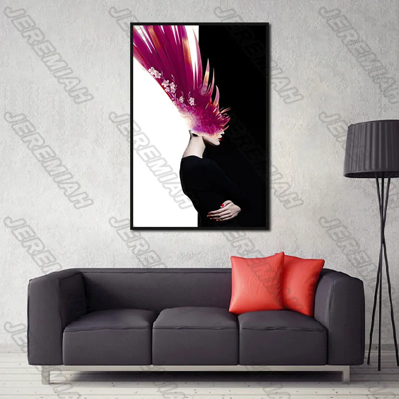 

Combination Poster of Beauty and Eagle Wings Nordic Style Wall Art Canvas Print Painting Modern Living Room Decoration